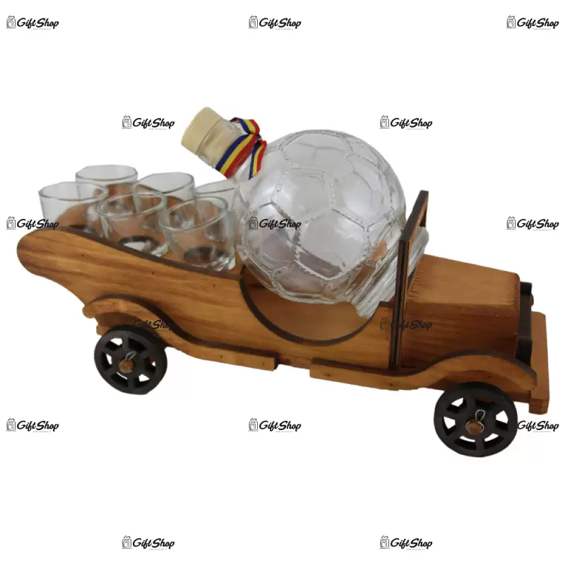 Camion, suport cu sticla si 6 pahare, model a