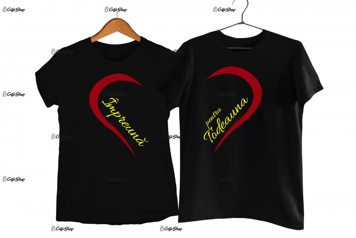 Impreuna pentru totdeauna, set 2 tricouri cu mesaje