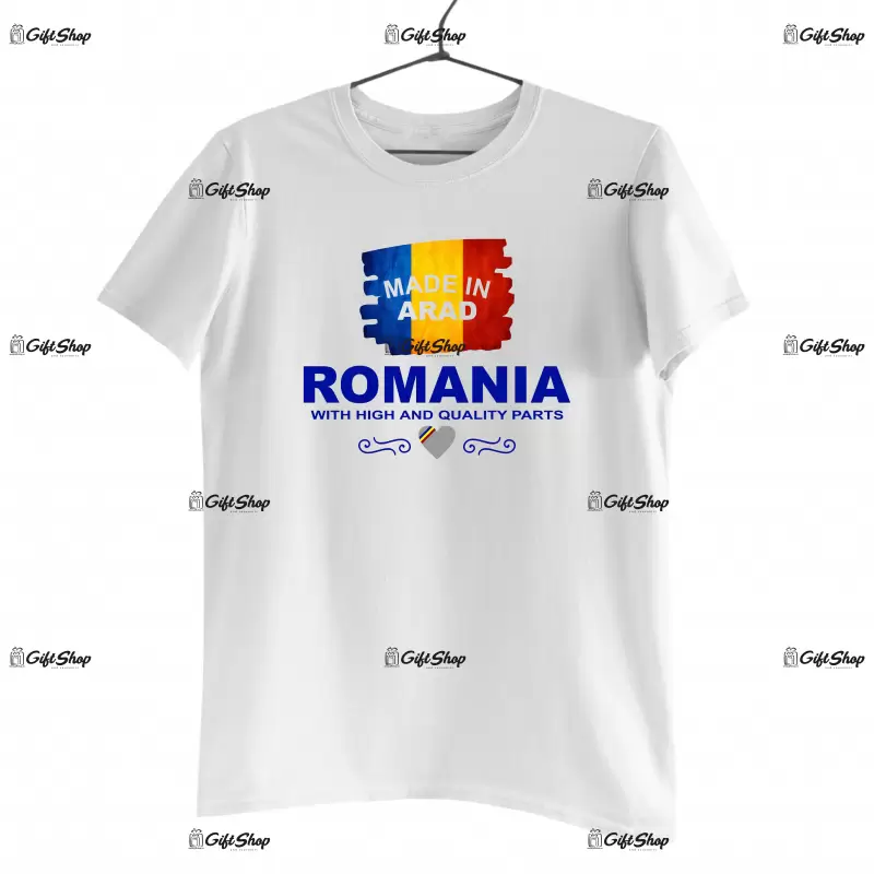 Made in arad romania, tricou cu mesaj - se poate schimba orasul