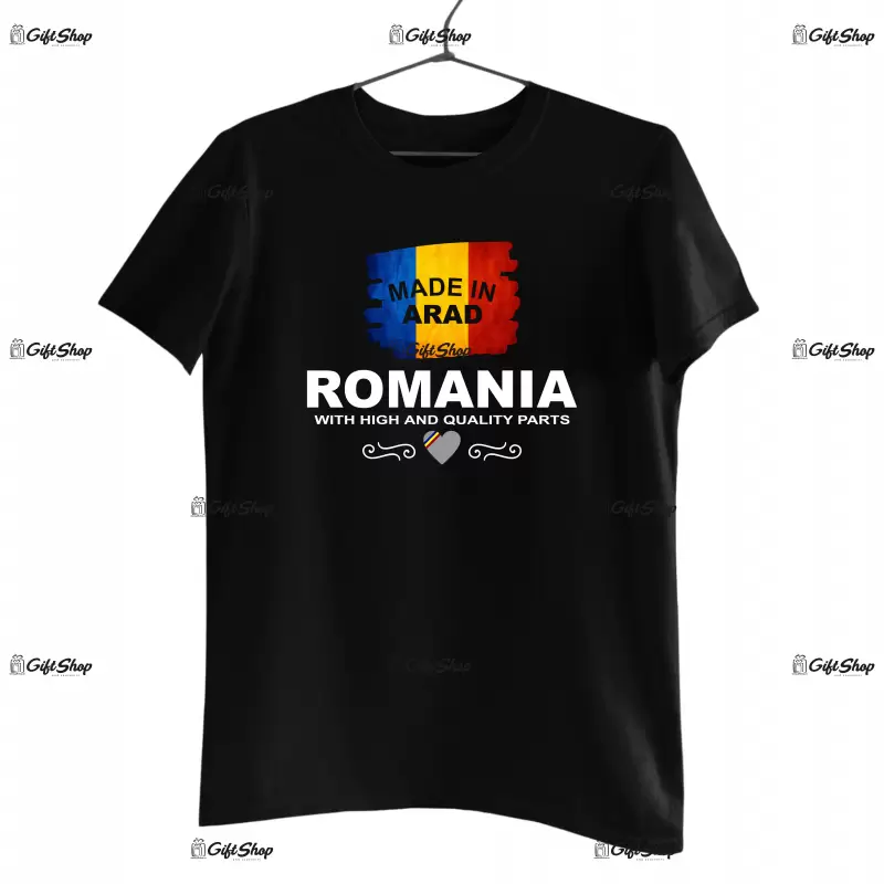 Made in arad romania, tricou cu mesaj - se poate schimba orasul