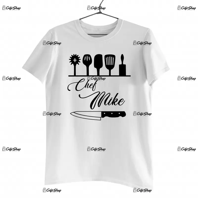 Chef mike, tricou cu mesaj - se poate schimba numele