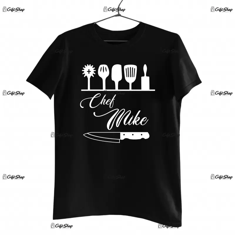 Chef mike, tricou cu mesaj - se poate schimba numele