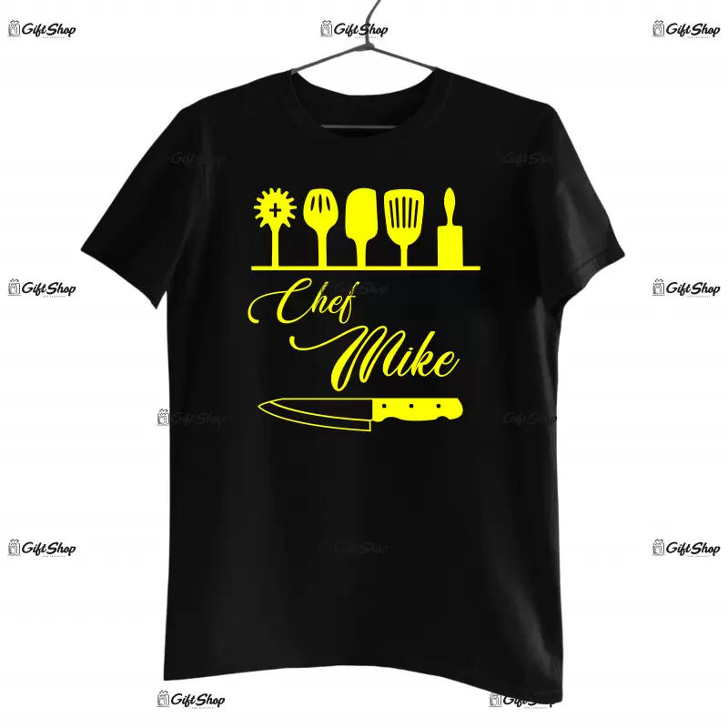 Chef mike, tricou cu mesaj - se poate schimba numele