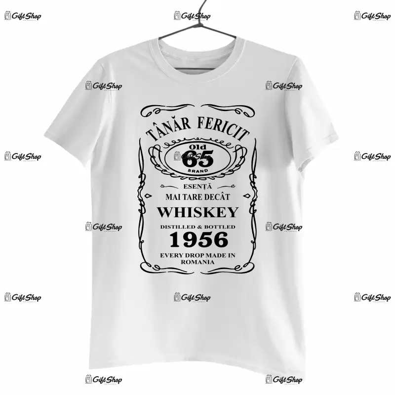 Tanar fericit old 65 , tricou cu mesaj - se poate schimba anul