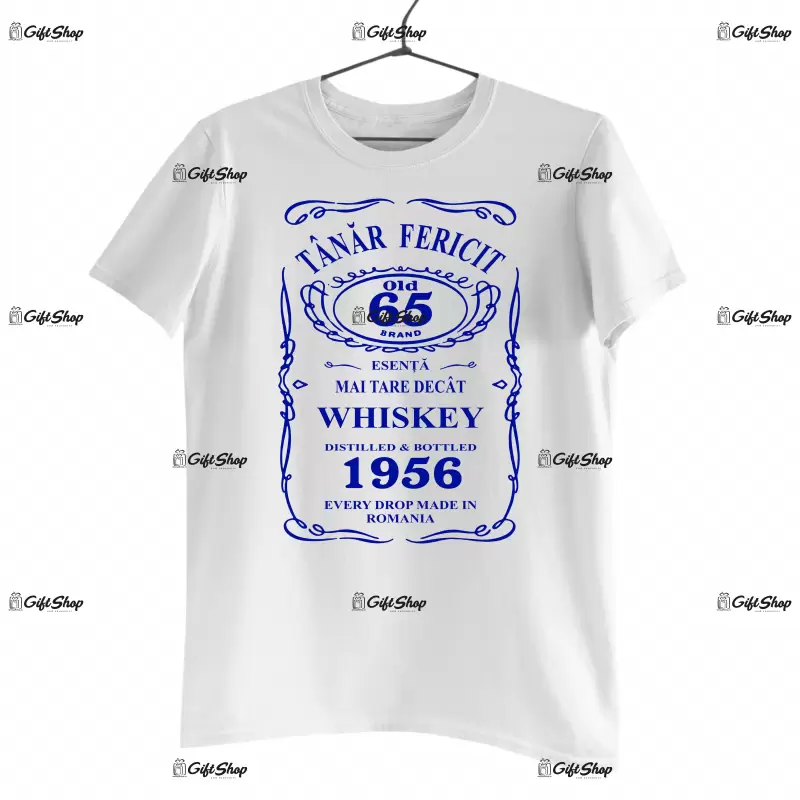 Tanar fericit old 65 , tricou cu mesaj - se poate schimba anul