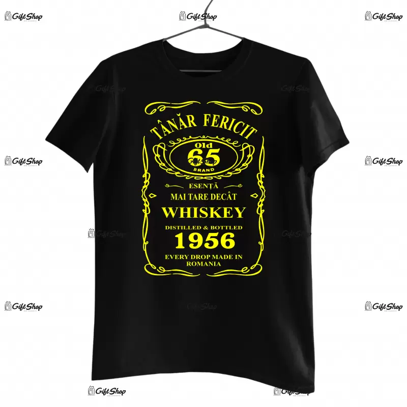 Tanar fericit old 65 , tricou cu mesaj - se poate schimba anul