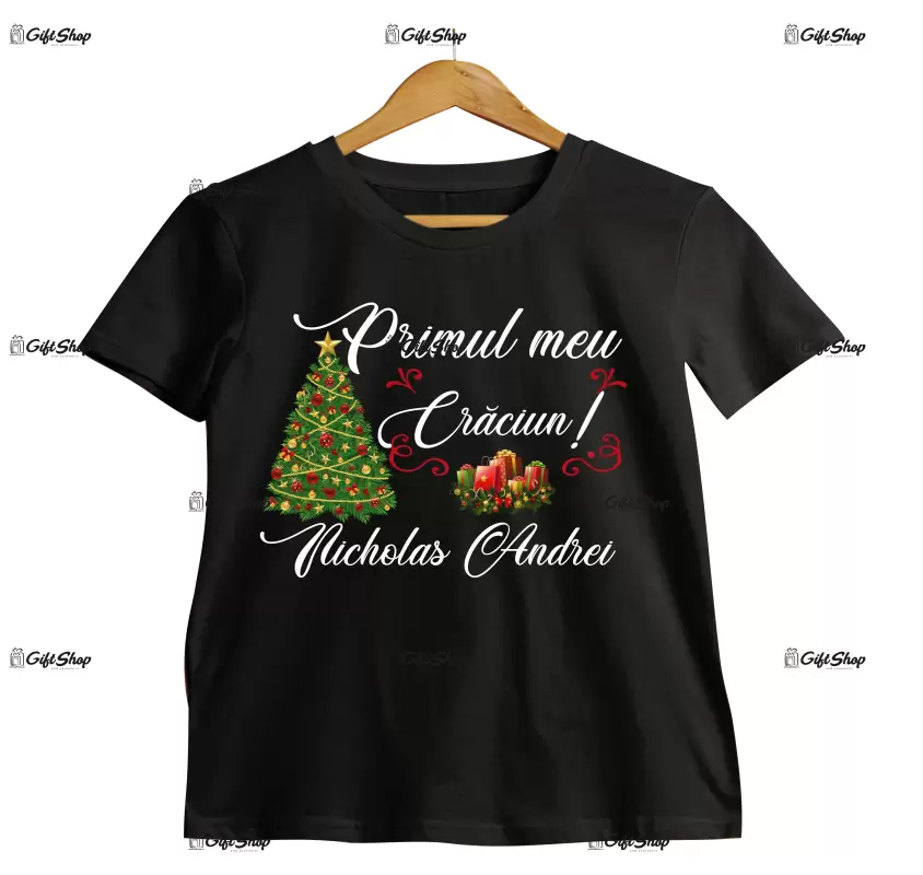 Primul meu craciun , tricou cu mesaj - se poate schimba numele