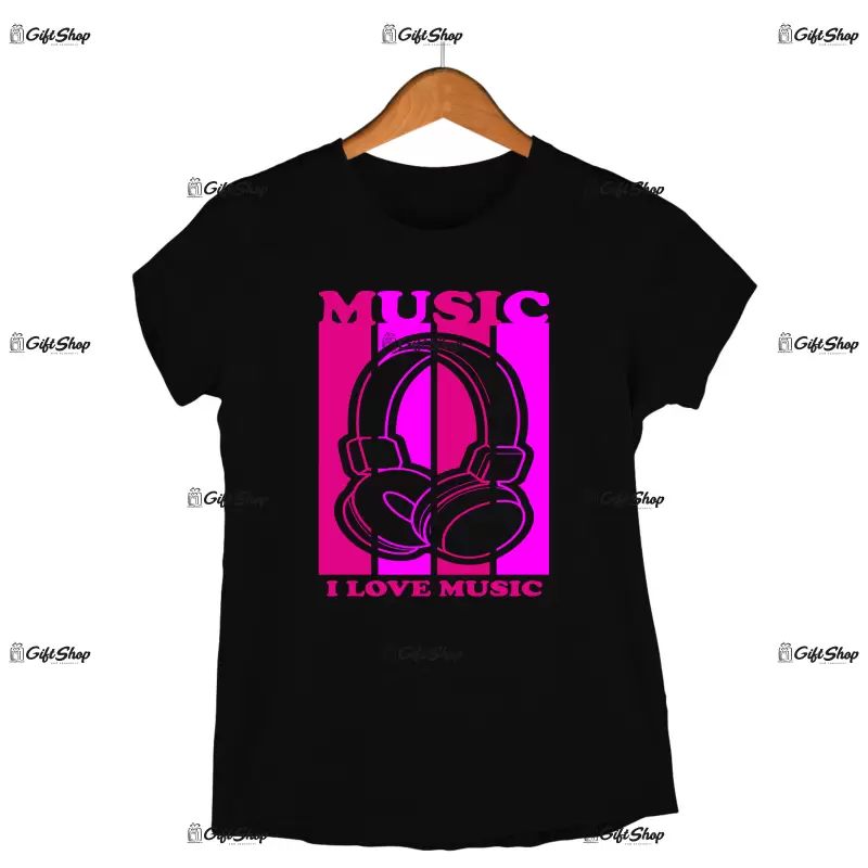 Music i love music, tricou cu mesaj