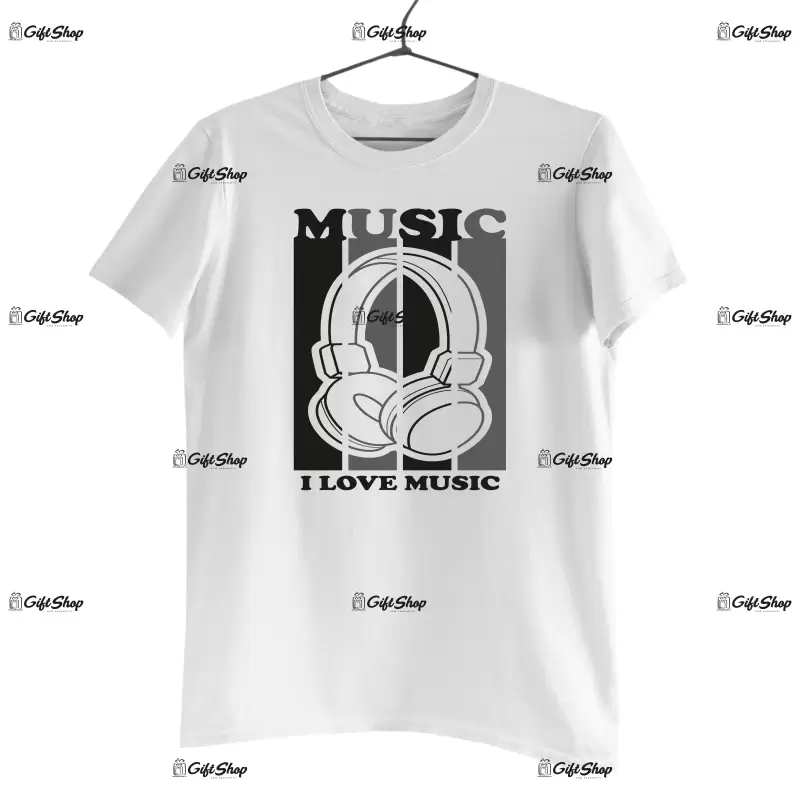 Music i love music, tricou cu mesaj