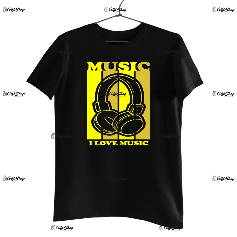 Music i love music, tricou cu mesaj