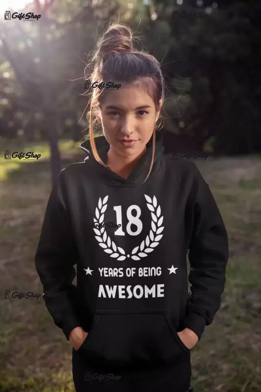 18 years of being awesome, se adauga anul dorit, tricou cu mesaj f