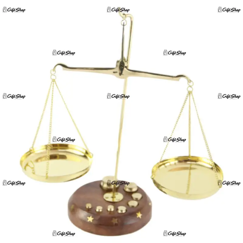 Balanta din alama cu 8 greutati 18 cm