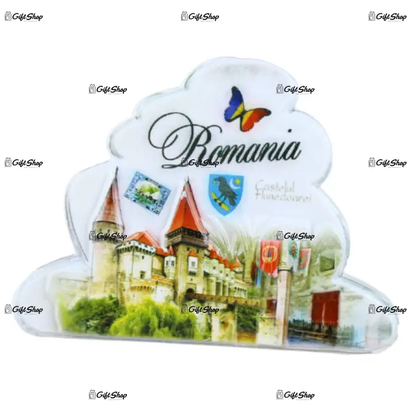 Magnet de frigider din rasina 8×6 cm, castelul hunedoarei, romania