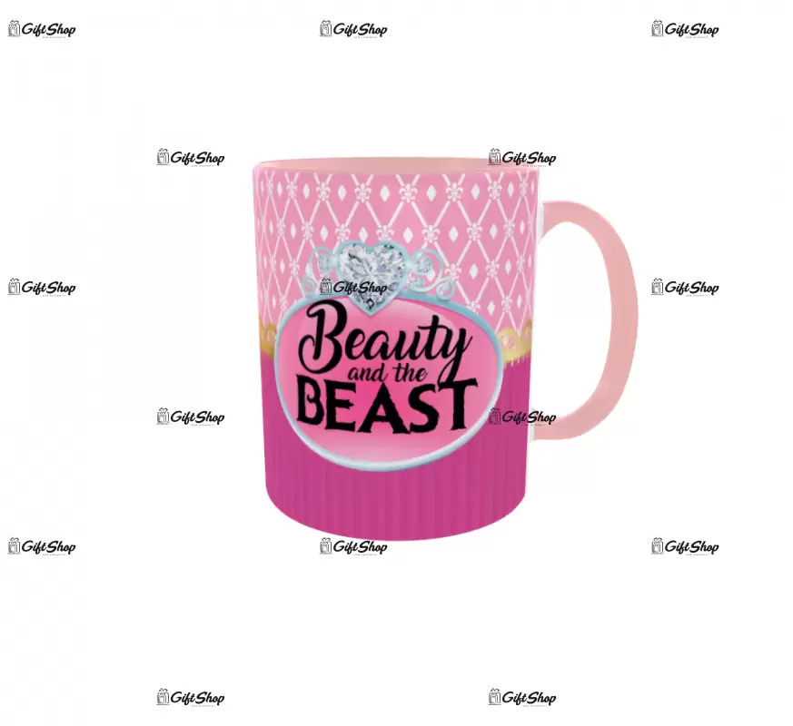 Beauty and the beast, cana din ceramica, 330ml, model 3