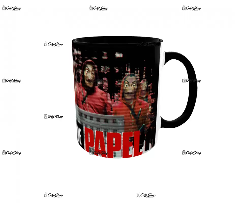 La casa de papel, cana din ceramica, 330ml, model 2