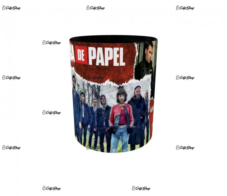 La casa de papel, cana din ceramica, 330ml, model 4