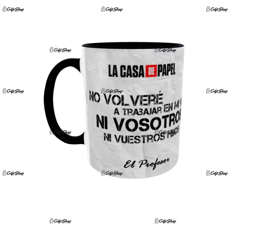 La casa de papel, cana din ceramica, 330ml, model 5