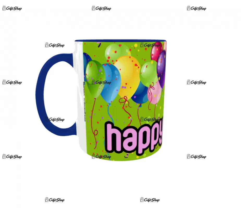 Happy birthday, cana din ceramica, 330ml, model 1