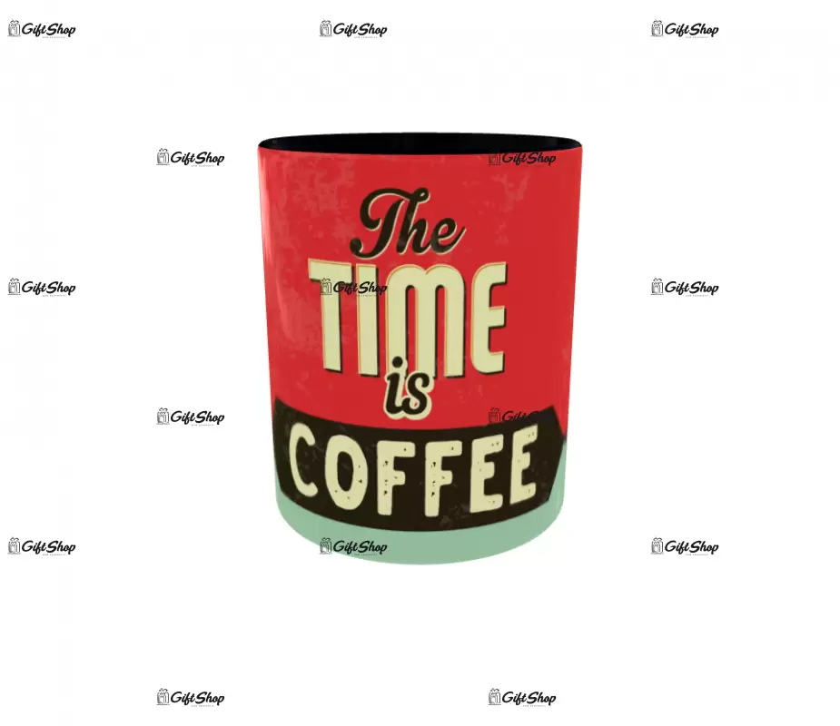 The time is coffee, cana din ceramica, 330ml, model 1