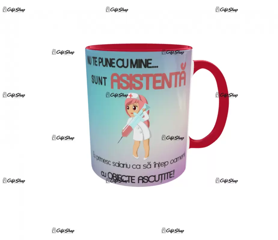 Asistenta, cana din ceramica, 330ml, model 1