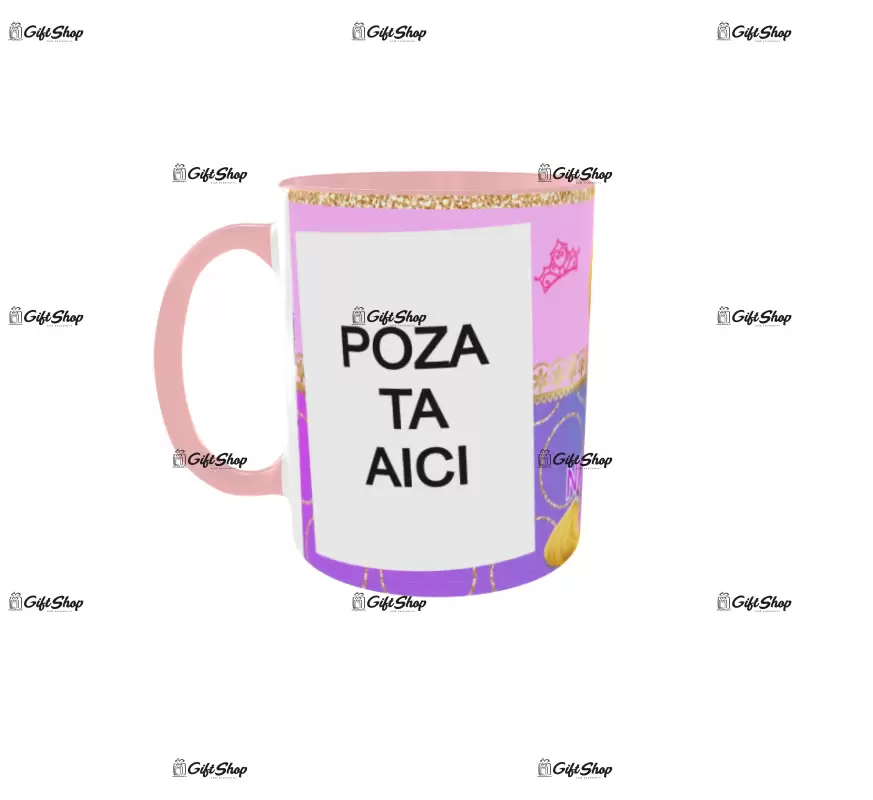 Rapunzel, model 2, cana din ceramica, 330ml, personalizata cu poza si text