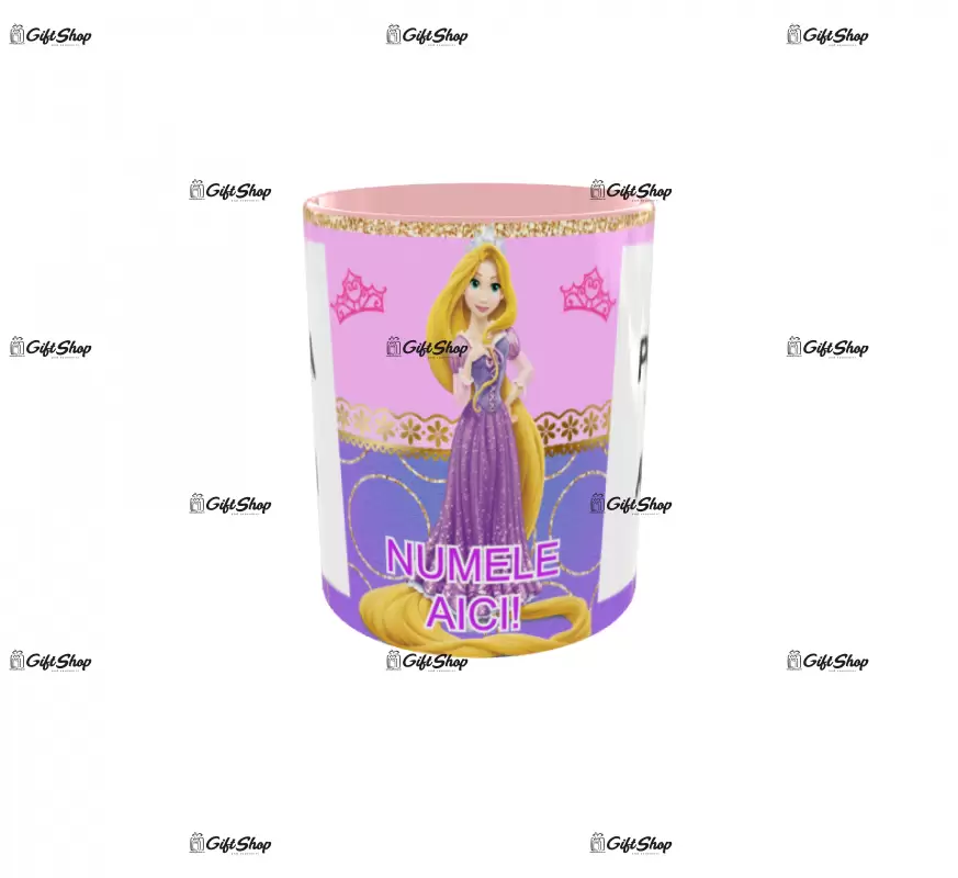 Rapunzel, model 2, cana din ceramica, 330ml, personalizata cu poza si text