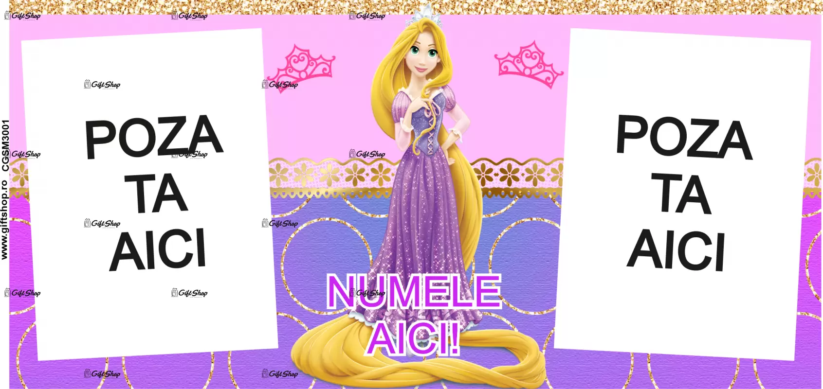 Rapunzel, model 2, cana din ceramica, 330ml, personalizata cu poza si text