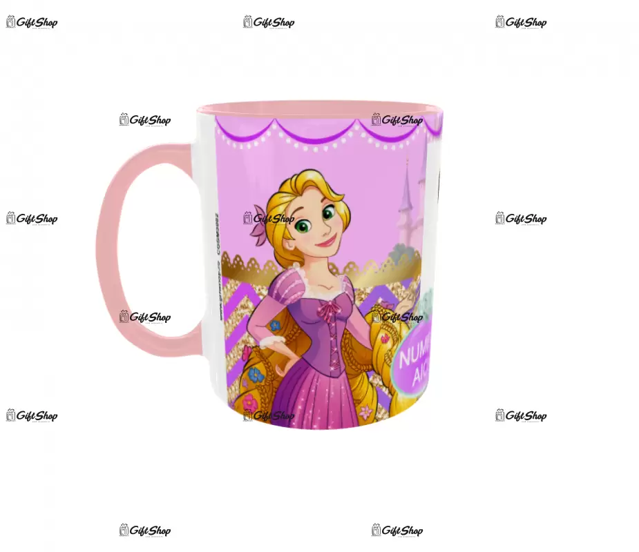 Rapunzel, model 3, cana din ceramica, 330ml, personalizata cu poza si text