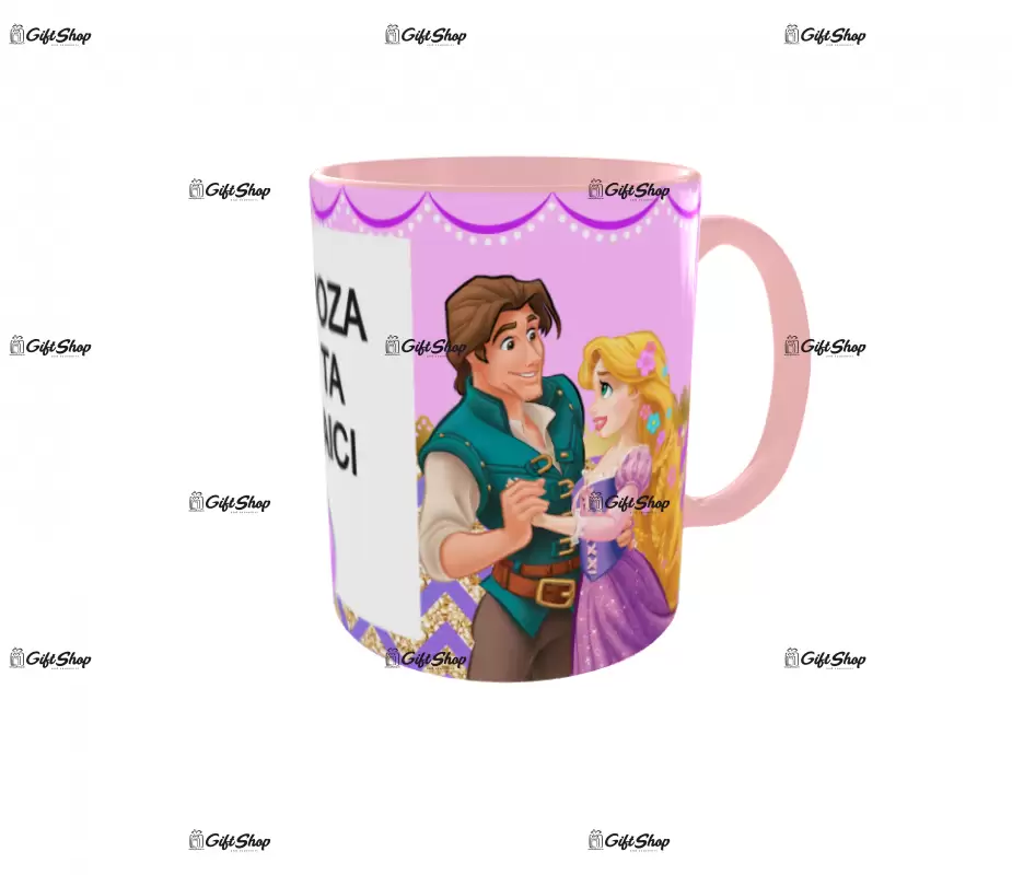 Rapunzel, model 3, cana din ceramica, 330ml, personalizata cu poza si text