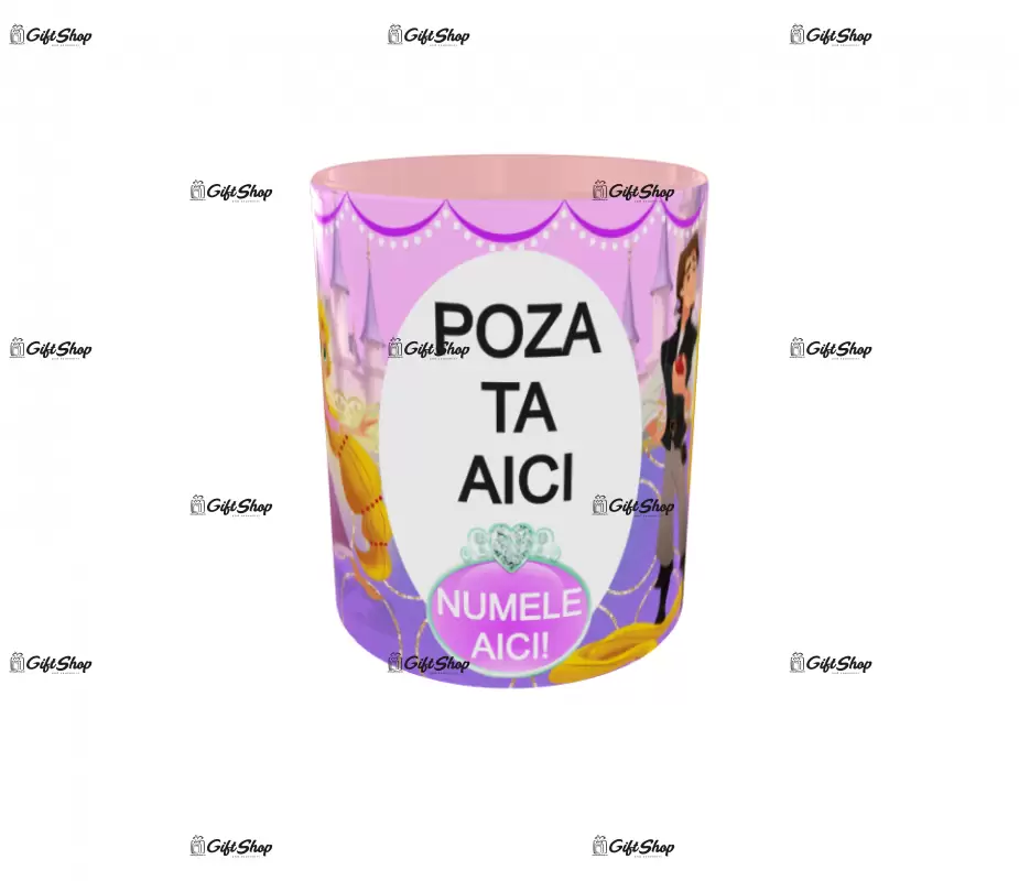 Rapunzel, model 6, cana din ceramica, 330ml, personalizata cu poza si text