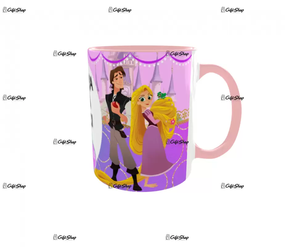 Rapunzel, model 6, cana din ceramica, 330ml, personalizata cu poza si text