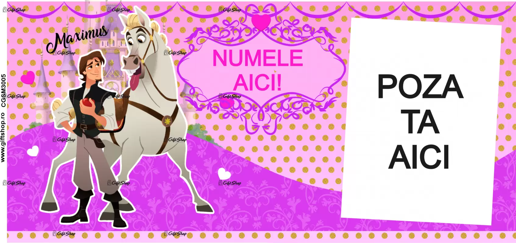 Rapunzel, model 7, cana din ceramica, 330ml, personalizata cu poza si text