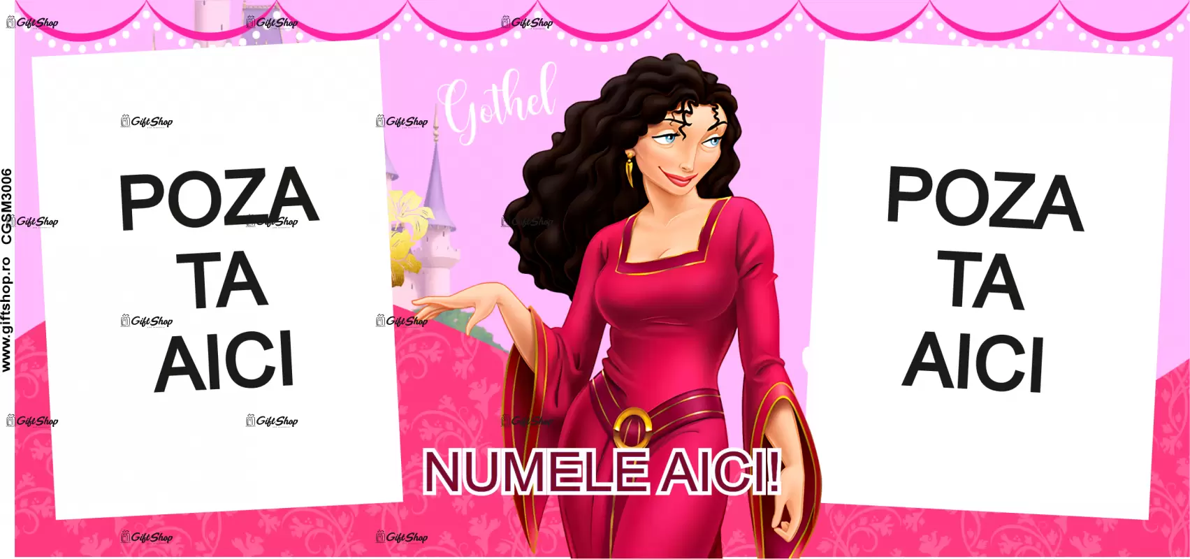 Gothel, model 2, cana din ceramica, 330ml, personalizata cu poza si text