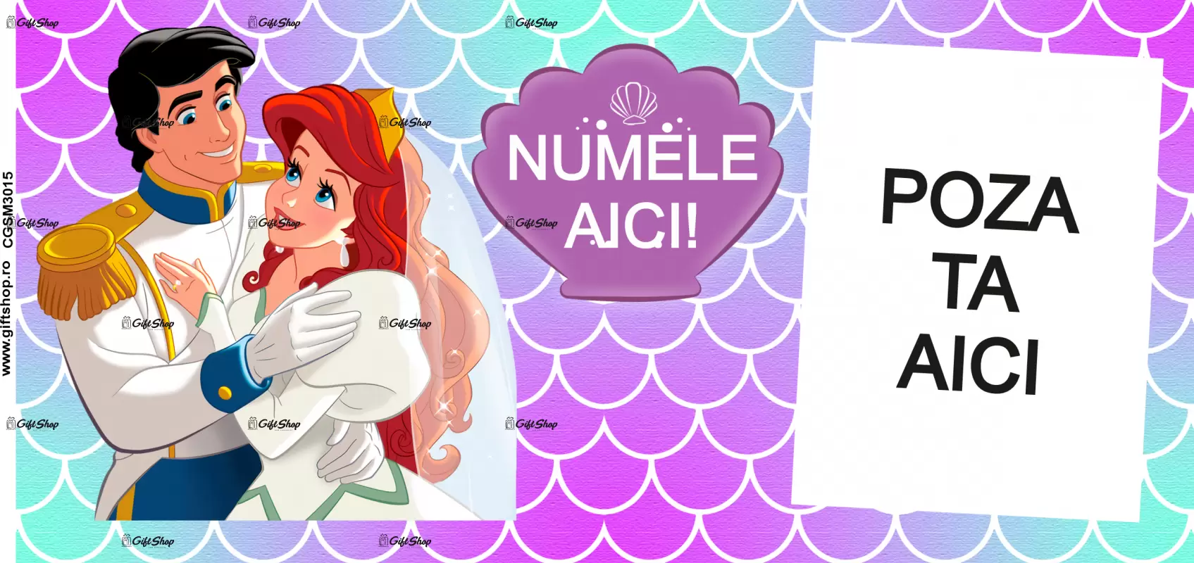 Little mermaid, model 1, cana din ceramica, 330ml, personalizata cu poza si text