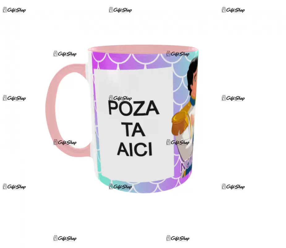 Ariel, model 2, cana din ceramica, 330ml, personalizata cu 2 poze si 1 text