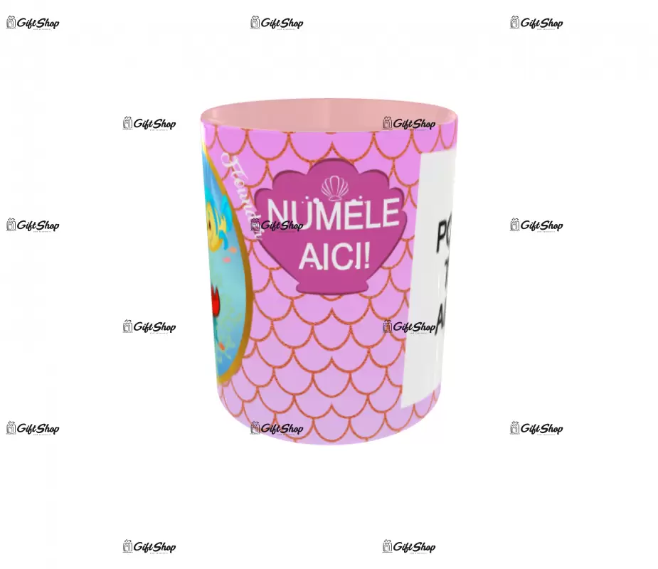 Sebastian si flounder, model 1, cana din ceramica, 330ml, personalizata cu poza si text