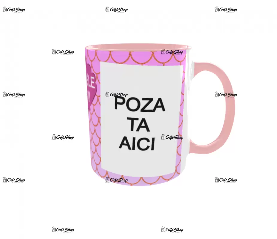 Sebastian si flounder, model 1, cana din ceramica, 330ml, personalizata cu poza si text