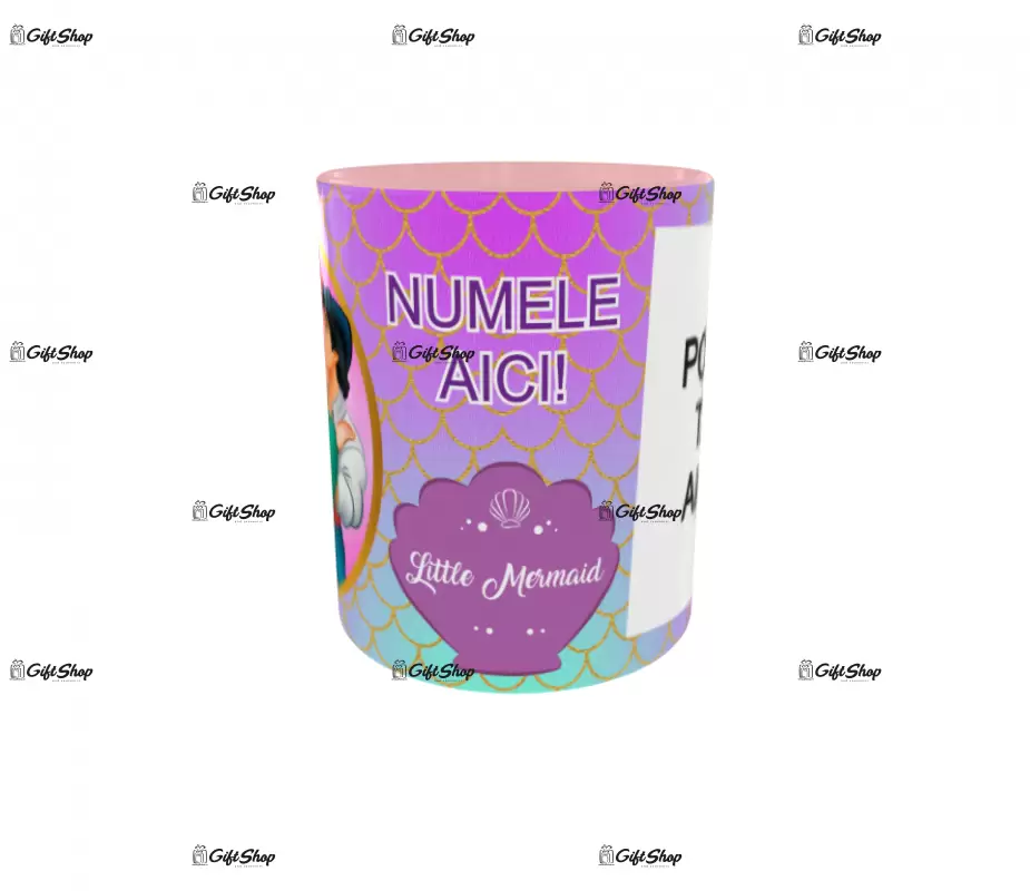 Little mermaid, model 2, cana din ceramica, 330ml, personalizata cu poza si text