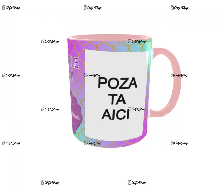 Little mermaid, model 2, cana din ceramica, 330ml, personalizata cu poza si text