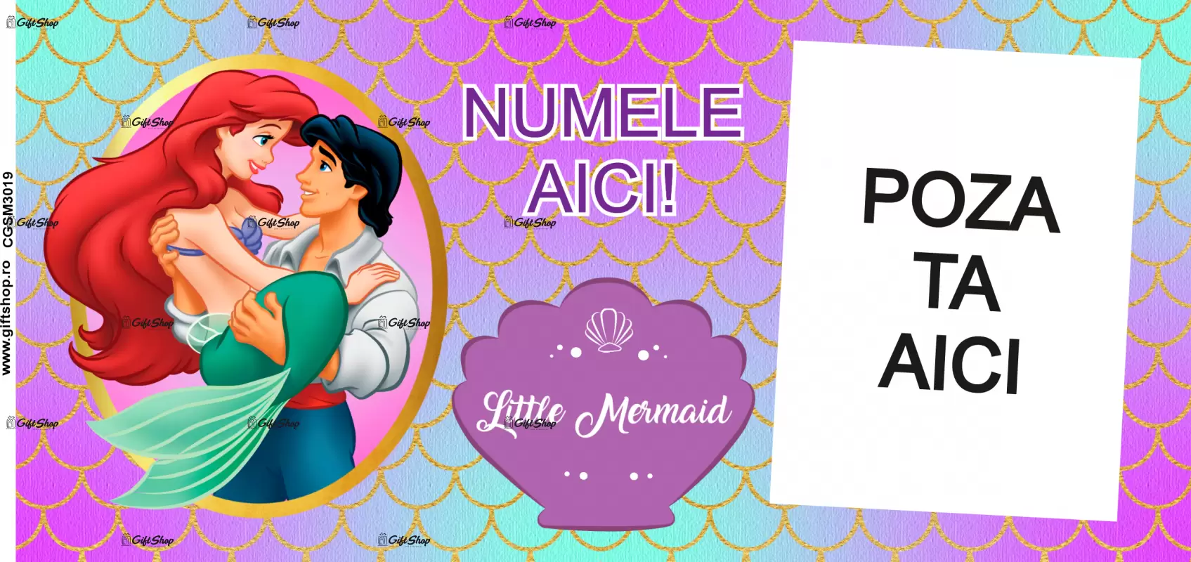 Little mermaid, model 2, cana din ceramica, 330ml, personalizata cu poza si text