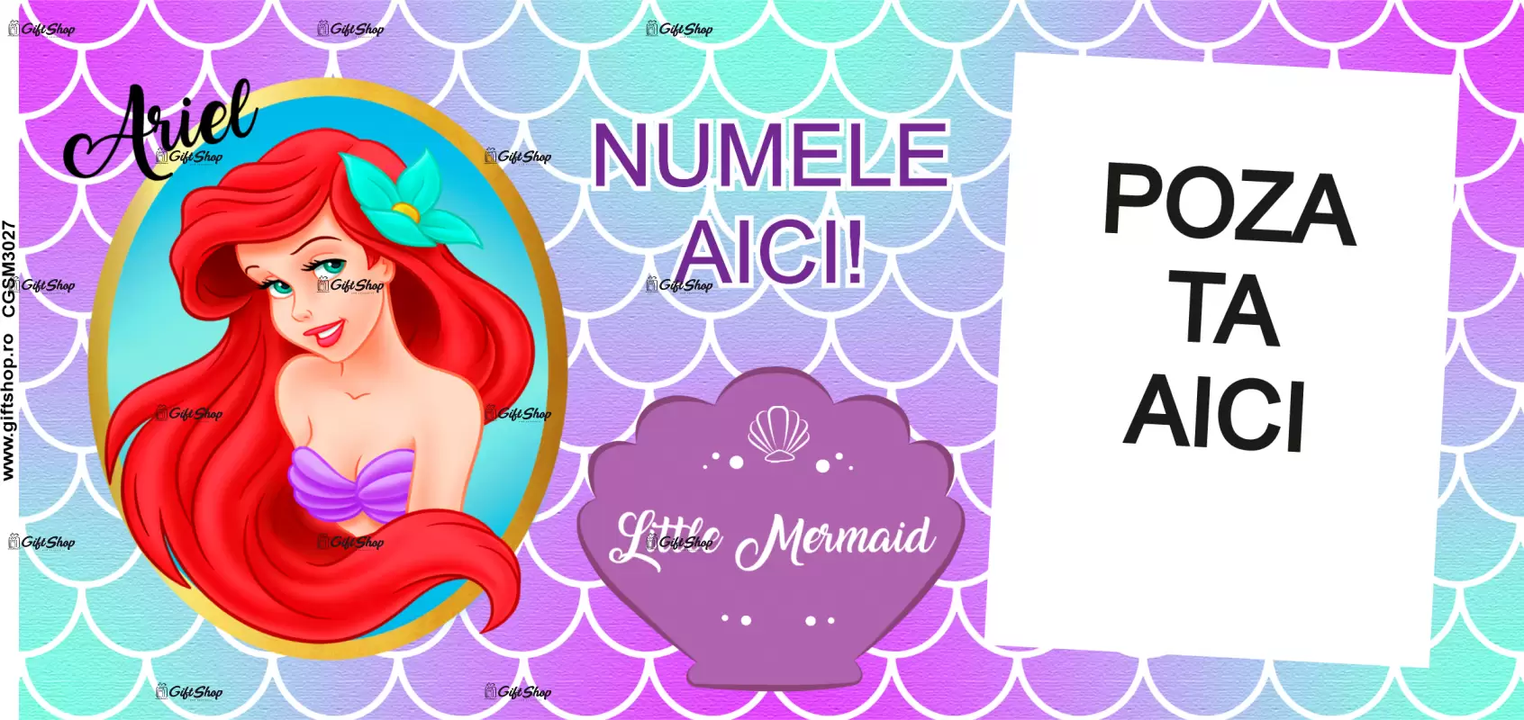 Ariel, model 1, cana din ceramica, 330ml, personalizata cu poza si text
