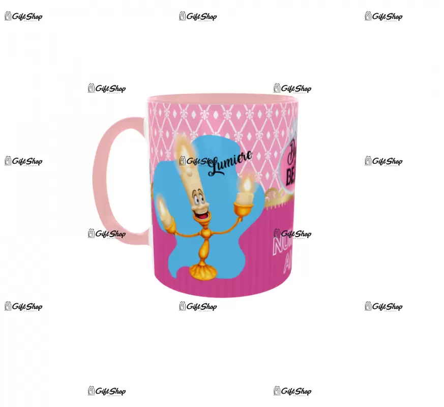 Beauty and the beast, model 3, cana din ceramica, 330ml, personalizata cu poza si text