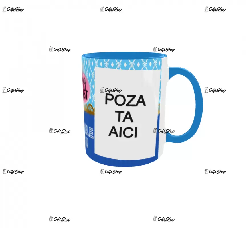 Beauty and the beast, model 6, cana din ceramica, 330ml, personalizata cu 2 poze si 1 text