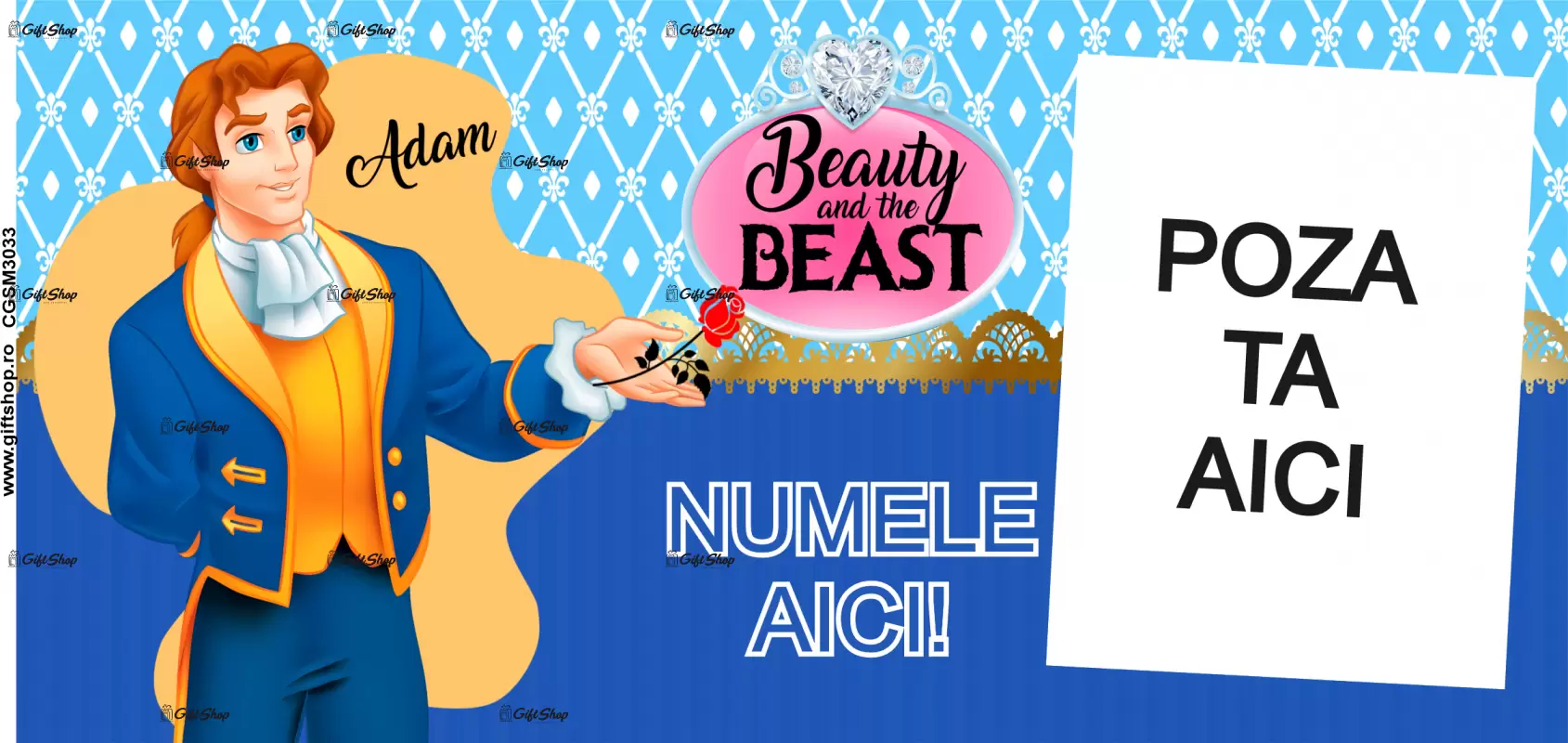Beauty and the beast, model 5, cana din ceramica, 330ml, personalizata cu poza si text