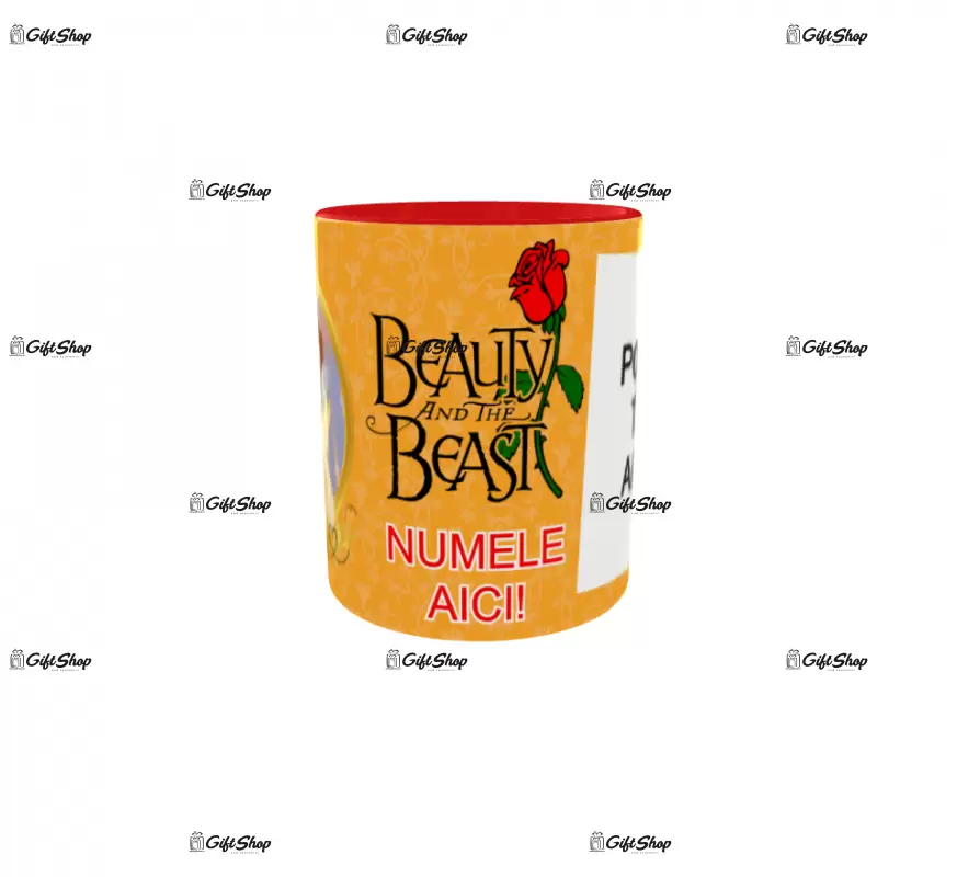 Beauty and the beast, model 9, cana din ceramica, 330ml, personalizata cu poza si text