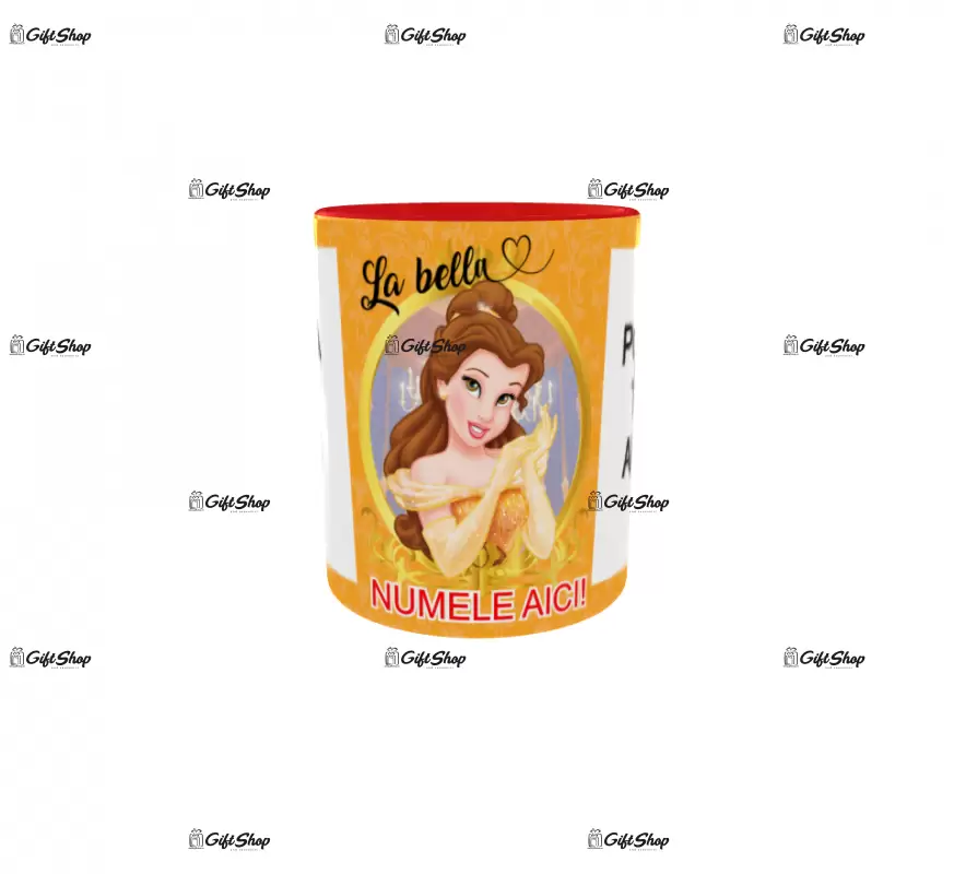 Beauty and the beast, model 10, cana din ceramica, 330ml, personalizata cu 2 poze si 1 text