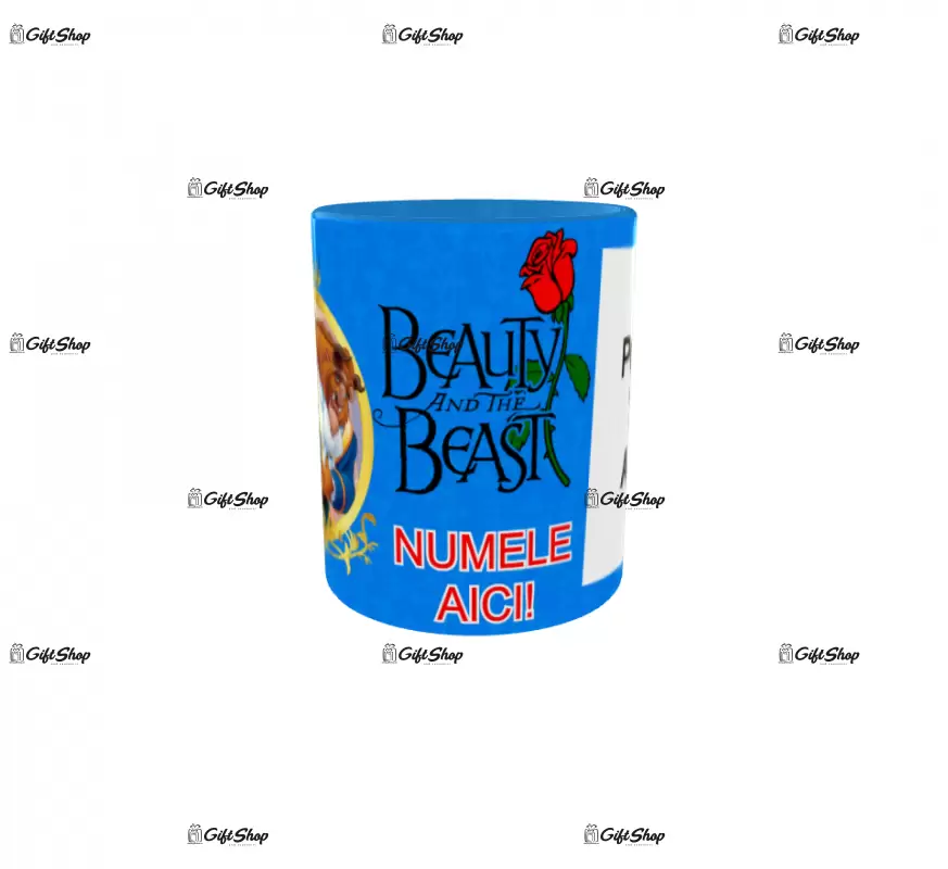 Beauty and the beast, model 11, cana din ceramica, 330ml, personalizata cu poza si text
