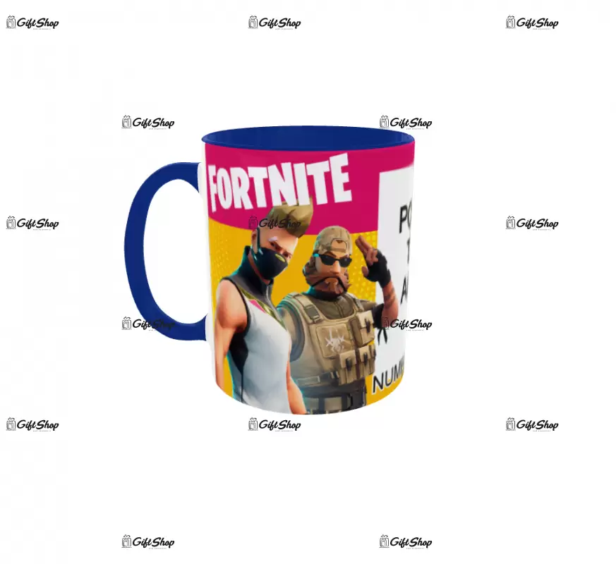 Fortnite, model 1, cana din ceramica, 330ml, personalizata cu poza si text