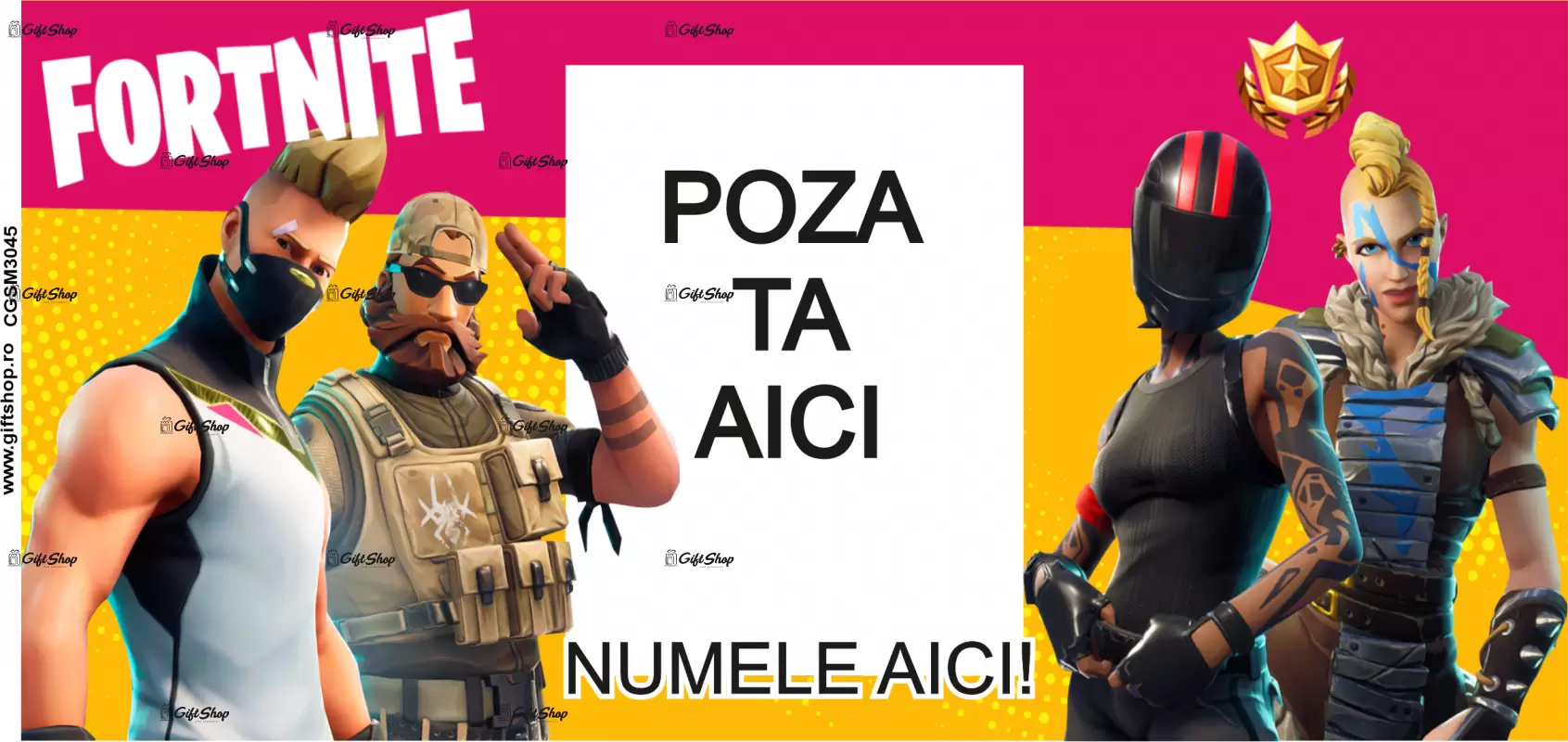 Fortnite, model 1, cana din ceramica, 330ml, personalizata cu poza si text