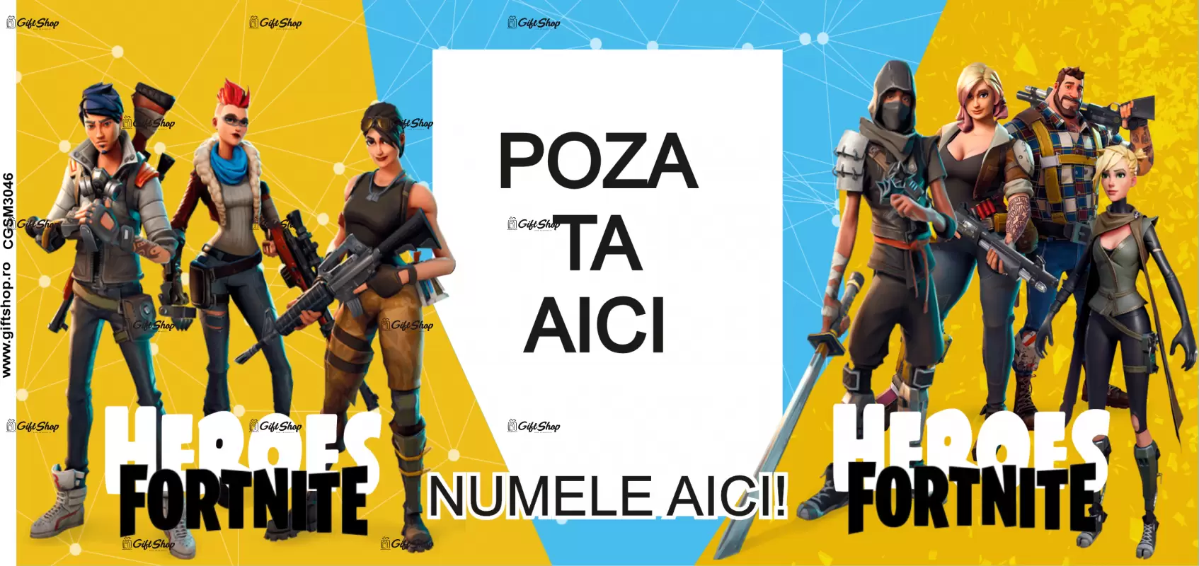 Fortnite, model 2, cana din ceramica, 330ml, personalizata cu poza si text